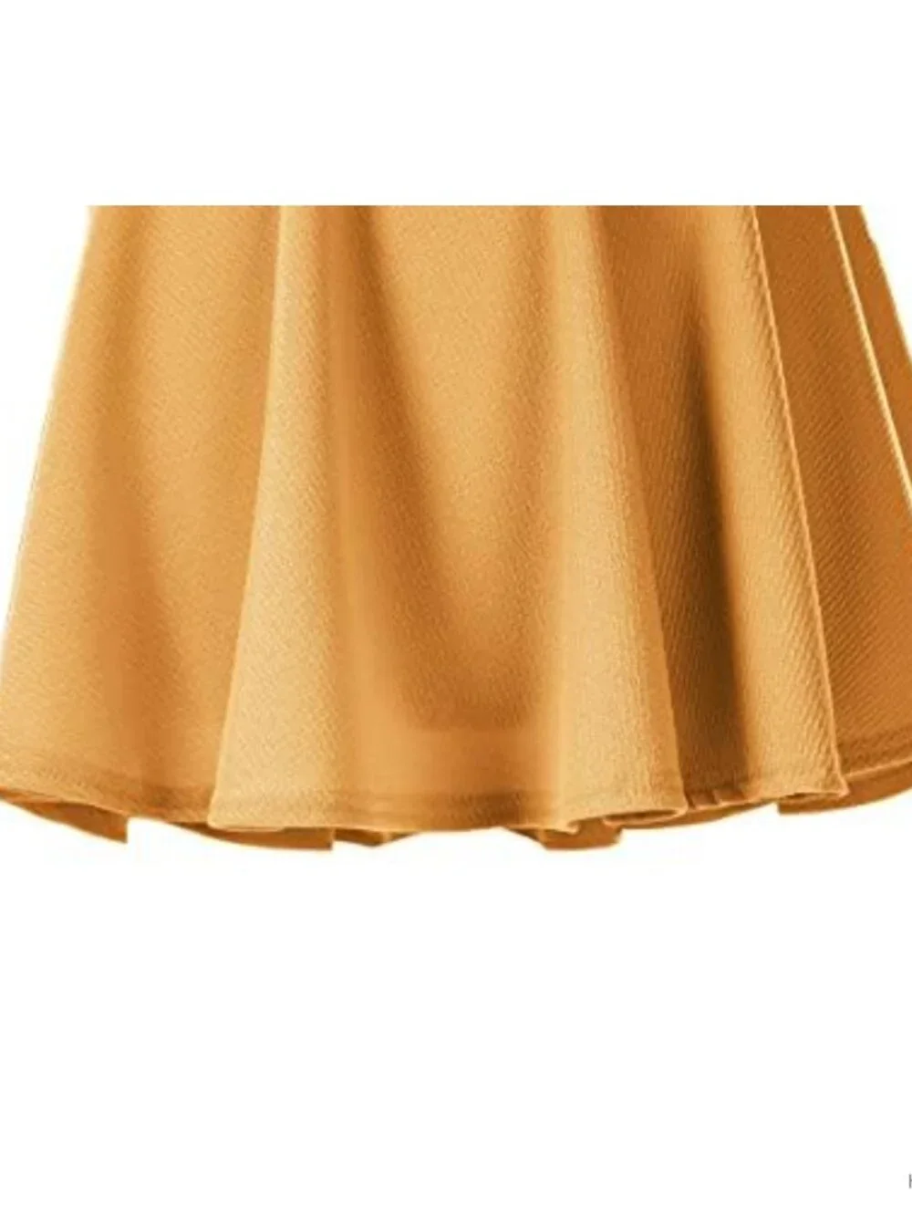 Stretchy Flared Mini Skater Skirt High Rise Pull On Polyester Spandex